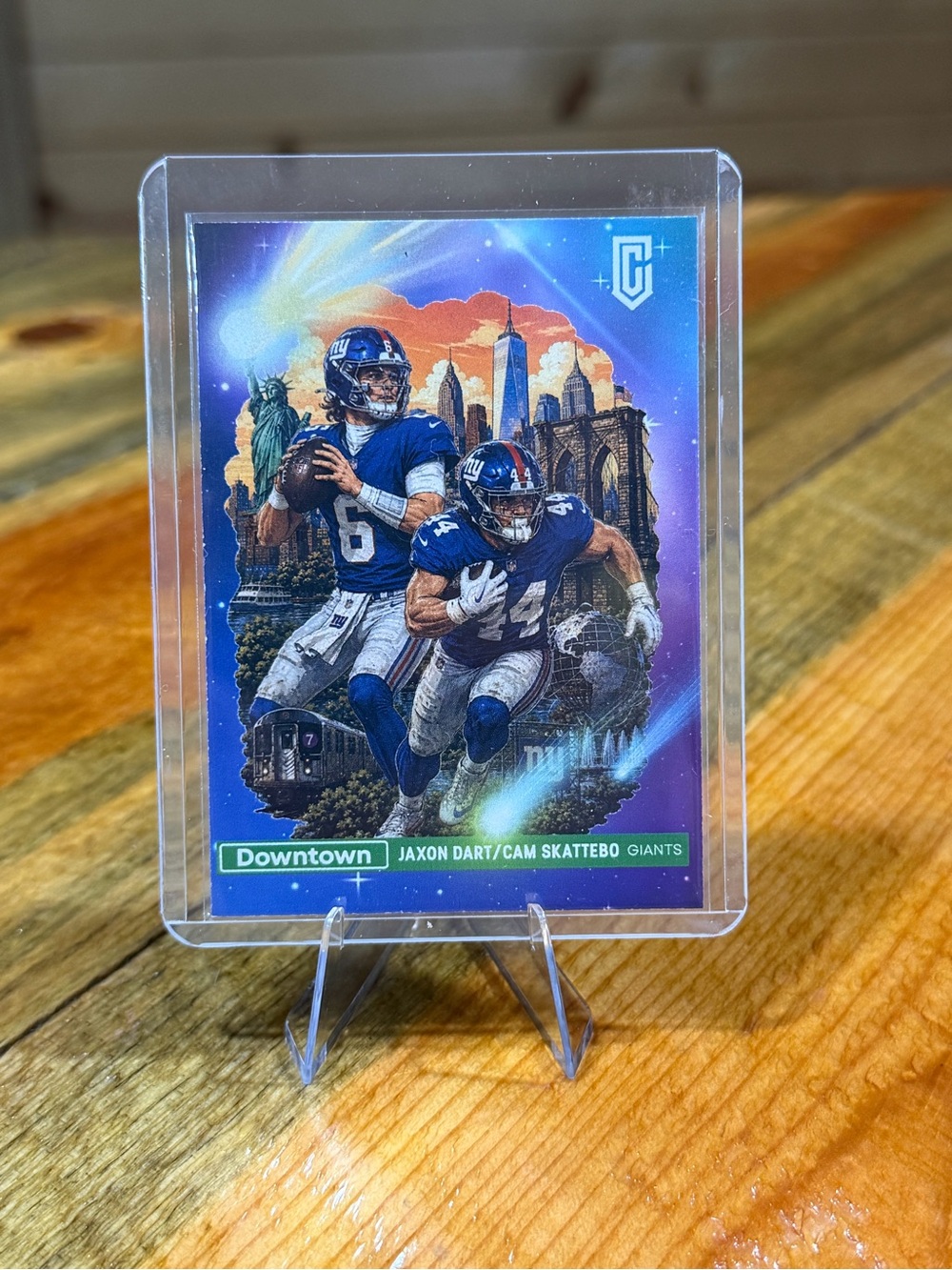 Jaxon Dart/Cam Skattebo New York Giants Downtown Custom Football Card